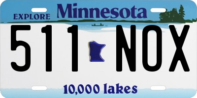 MN license plate 511NOX