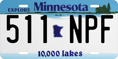 MN license plate 511NPF