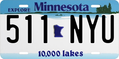 MN license plate 511NYU