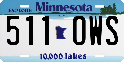 MN license plate 511OWS