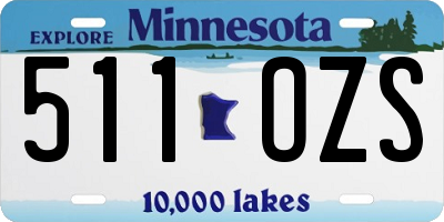 MN license plate 511OZS