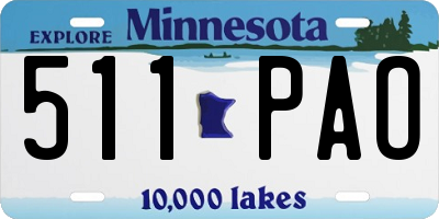 MN license plate 511PAO