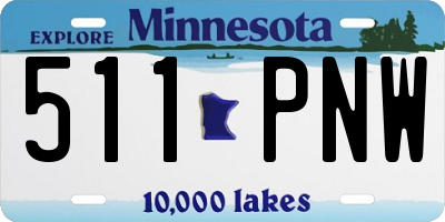 MN license plate 511PNW