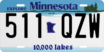 MN license plate 511QZW