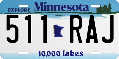 MN license plate 511RAJ