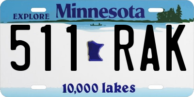MN license plate 511RAK