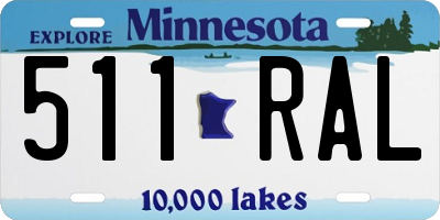 MN license plate 511RAL