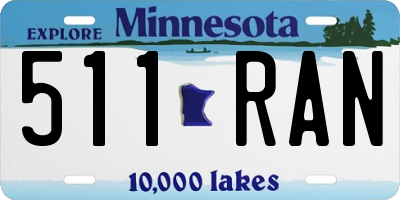 MN license plate 511RAN