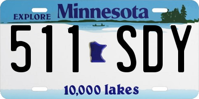 MN license plate 511SDY