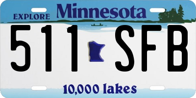 MN license plate 511SFB