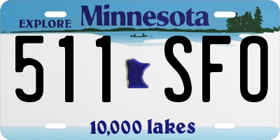 MN license plate 511SFO