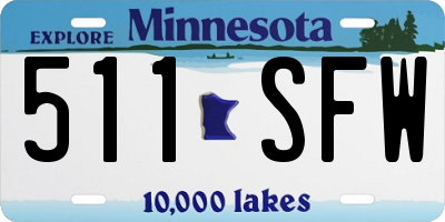 MN license plate 511SFW