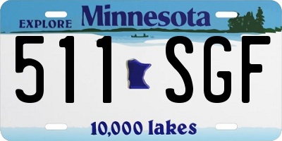 MN license plate 511SGF
