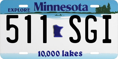 MN license plate 511SGI