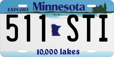 MN license plate 511STI