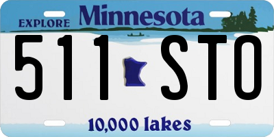 MN license plate 511STO