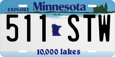 MN license plate 511STW
