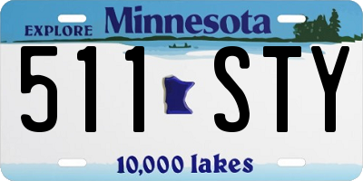 MN license plate 511STY