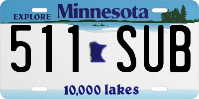 MN license plate 511SUB
