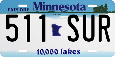 MN license plate 511SUR