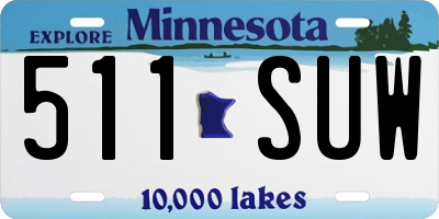 MN license plate 511SUW