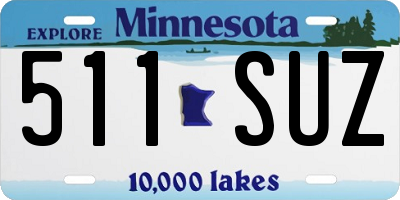 MN license plate 511SUZ