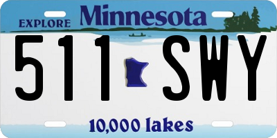 MN license plate 511SWY