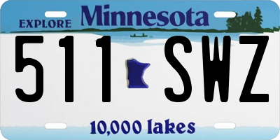 MN license plate 511SWZ