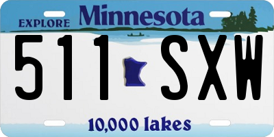 MN license plate 511SXW