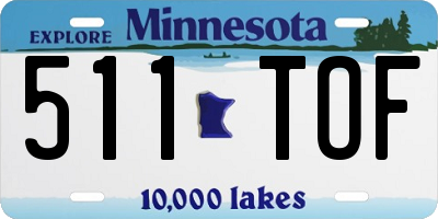 MN license plate 511TOF