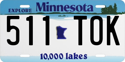 MN license plate 511TOK