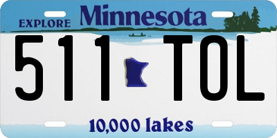 MN license plate 511TOL