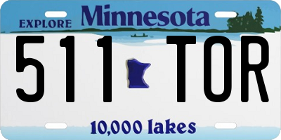 MN license plate 511TOR