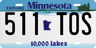 MN license plate 511TOS