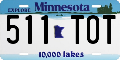 MN license plate 511TOT