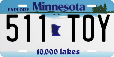 MN license plate 511TOY