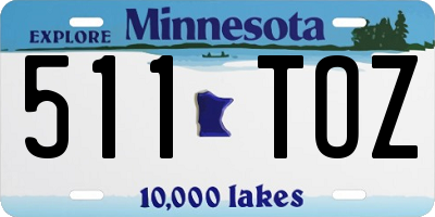 MN license plate 511TOZ