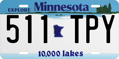 MN license plate 511TPY