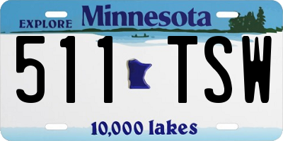 MN license plate 511TSW
