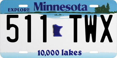 MN license plate 511TWX