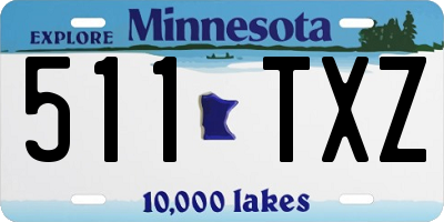 MN license plate 511TXZ