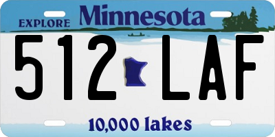 MN license plate 512LAF