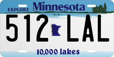 MN license plate 512LAL