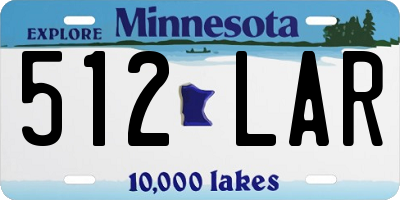 MN license plate 512LAR