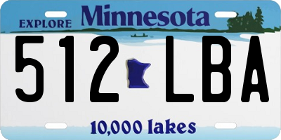 MN license plate 512LBA