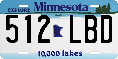 MN license plate 512LBD