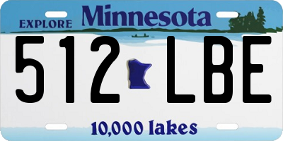 MN license plate 512LBE