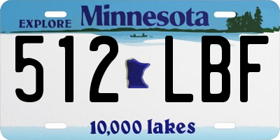MN license plate 512LBF