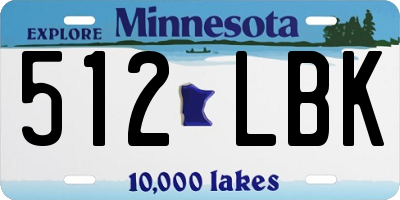 MN license plate 512LBK