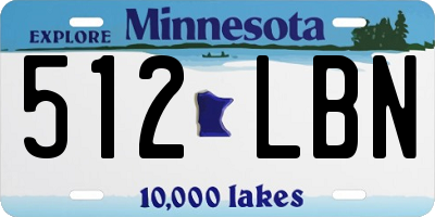 MN license plate 512LBN